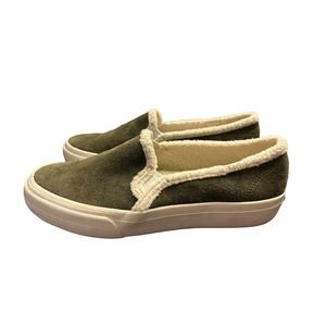 KEDS Double Decker Slide in Green Suede shoes Lined w/ Cream Faux Sherpa‎ SOLD